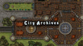 City Archives dungeons and dragons encounter map — library interior