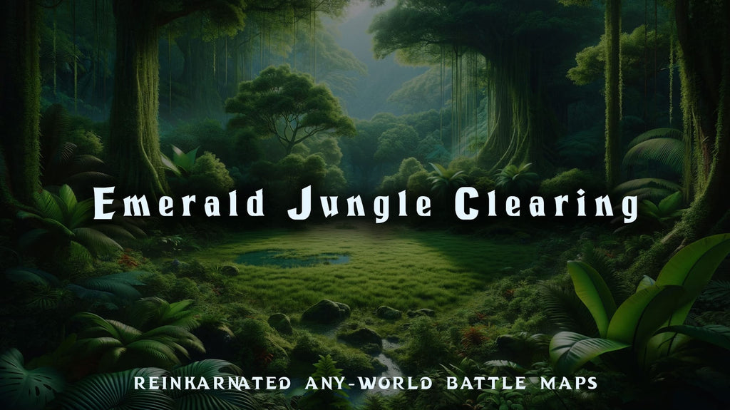 Emerald Jungle Clearing dungeons and dragons battle map — lush jungle