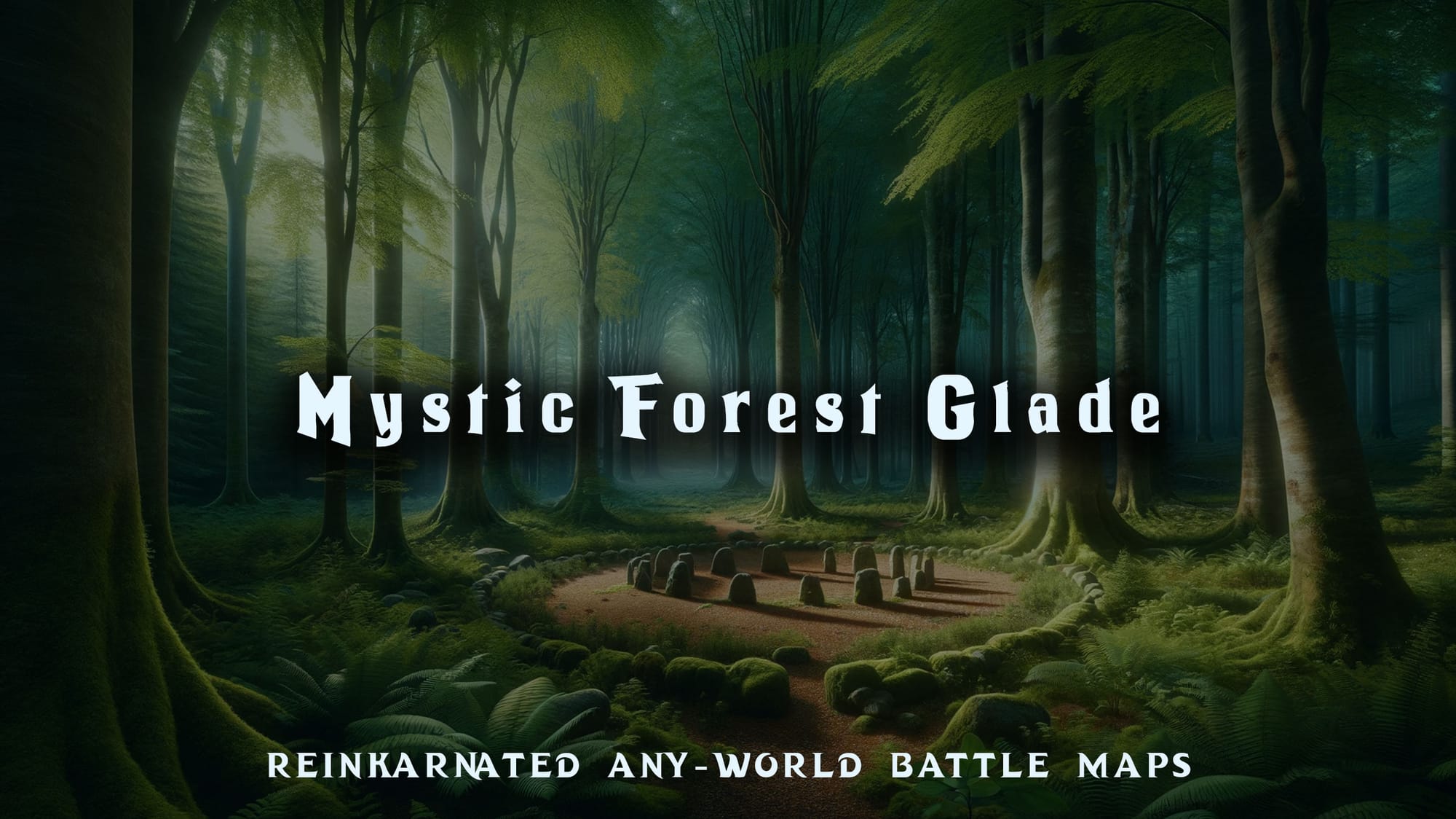 Mystic Forest Glade dnd 5e battle map — mystical forest clearing