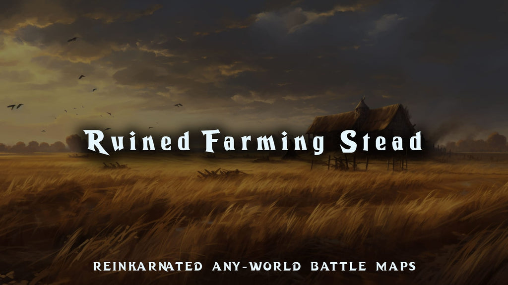Ruined Farming Stead dungeons and dragons battle map — destroyed farmland