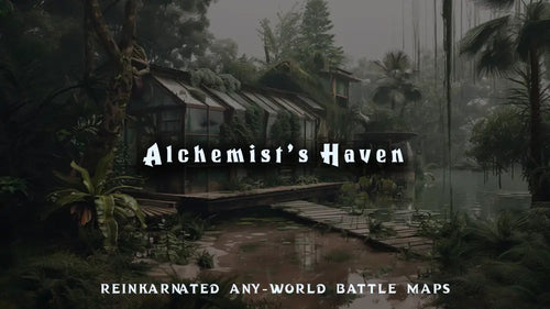 Alchemist's Haven dnd 5e encounter map — alchemy shop interior