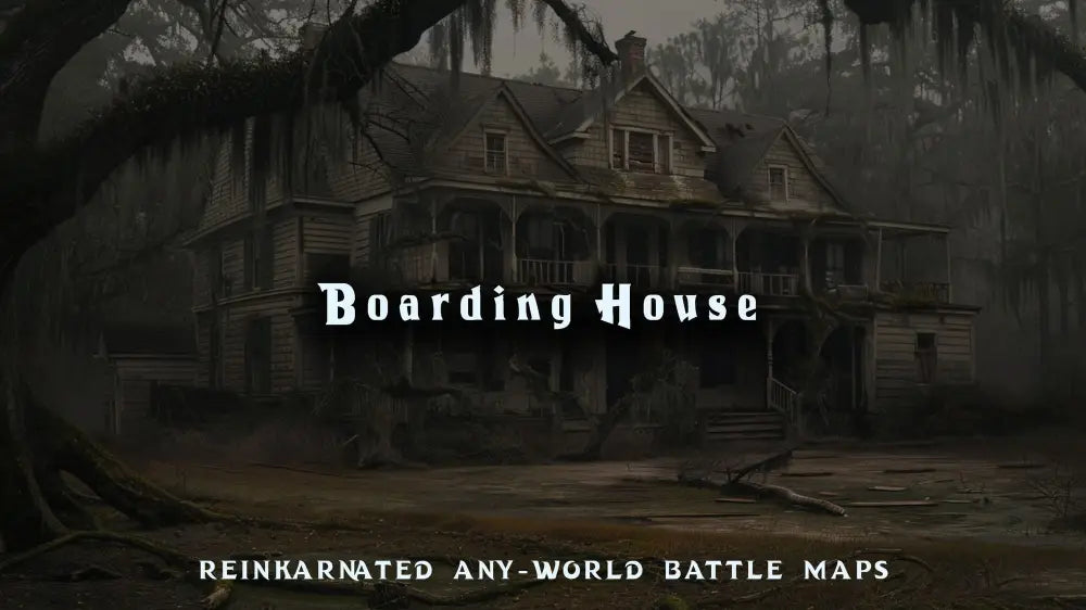 Boarding House dungeons and dragons encounter map — urban lodging interior