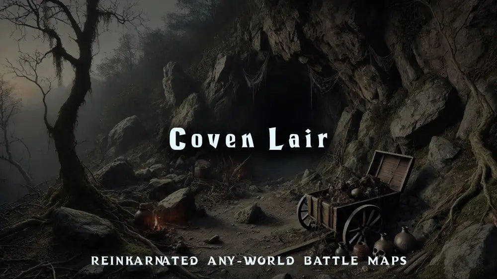 Coven Lair dungeons and dragons battle map — witch gathering dark forest