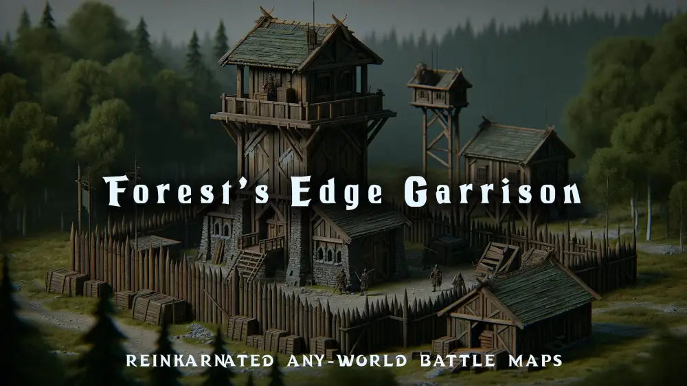 Forest's Edge Garrison dungeons and dragons battle map — military outpost