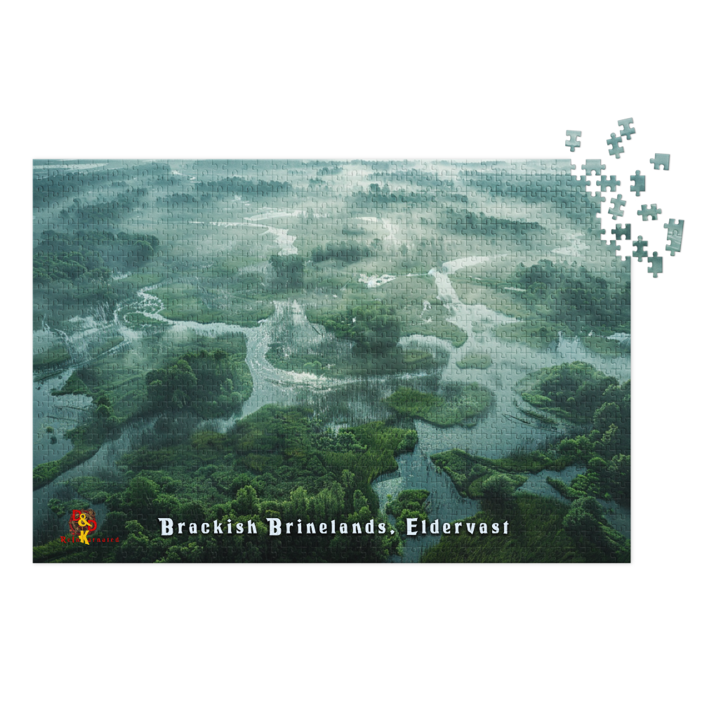 Brackish Brinelands — Eldervast Regional Art | 1,000 Piece Jigsaw Puzzle in Collector's Tin