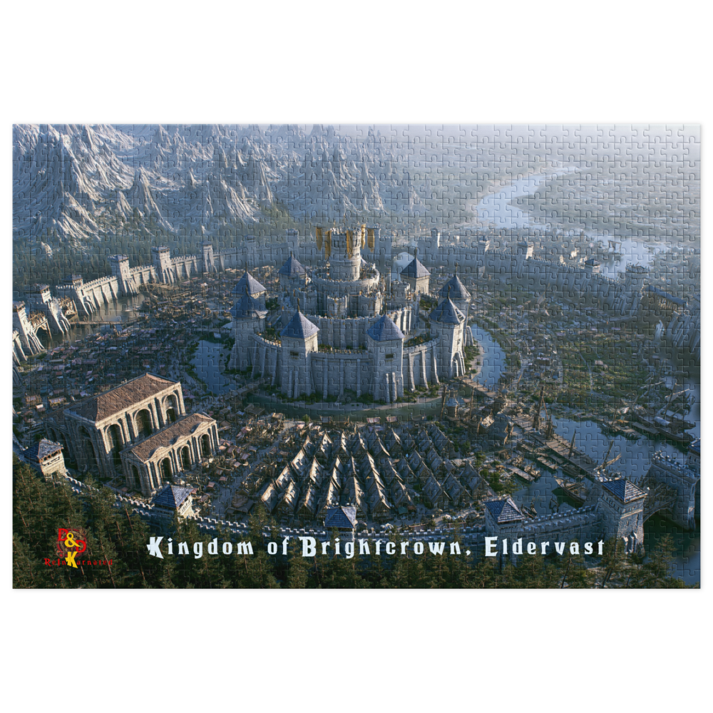 Kingdom of Brightcrown —  Eldervast Regional Art | 1,000 Piece Jigsaw Puzzle in Collector's Tin