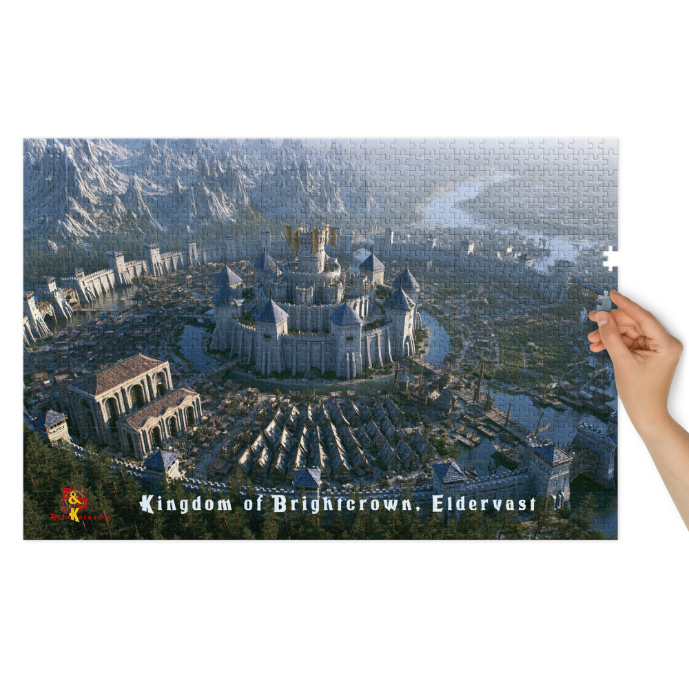 Kingdom of Brightcrown —  Eldervast Regional Art | 1,000 Piece Jigsaw Puzzle in Collector's Tin