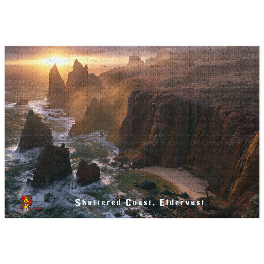 Shattered Coast — Eldervast Regional Art | 1,000 Piece Jigsaw Puzzle in Collector's Tin