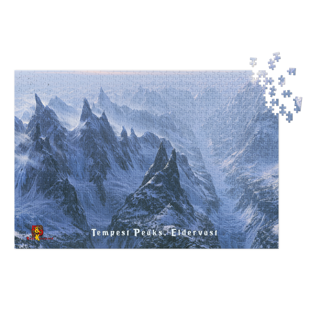 Tempest Peaks — Eldervast Regional Art | 1,000 Piece Jigsaw Puzzle in Collector's Tin