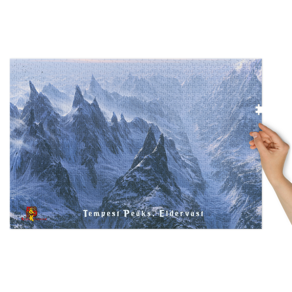 Tempest Peaks — Eldervast Regional Art | 1,000 Piece Jigsaw Puzzle in Collector's Tin