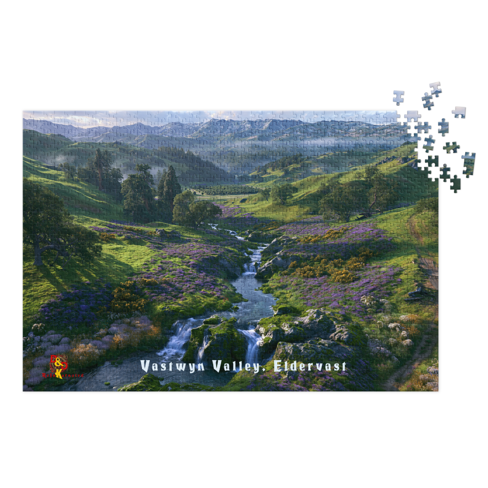 Vastwyn Valley — Eldervast Regional Art | 1,000 Piece Jigsaw Puzzle in Collector's Tin