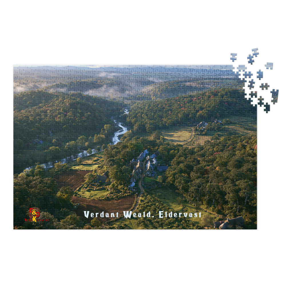 Verdant Weald — Eldervast Regional Art | 1,000 Piece Jigsaw Puzzle in Collector's Tin