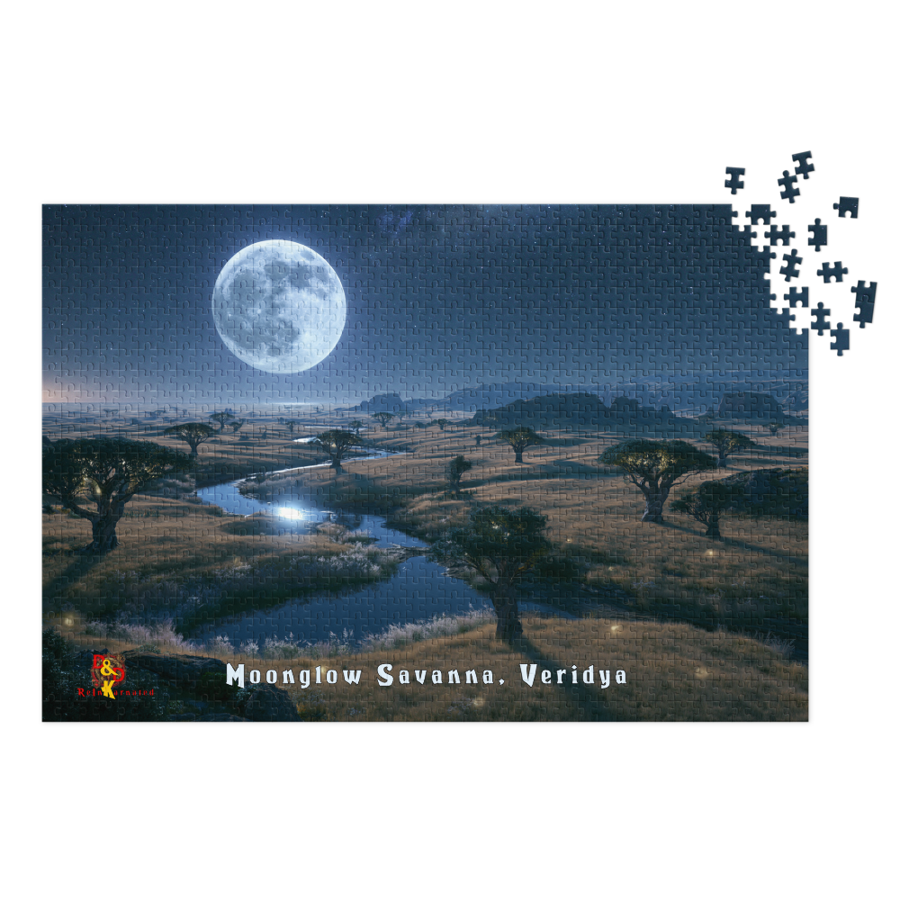 Moonglow Savanna — Veridya Regional Art | 1,000 Piece Jigsaw Puzzle in Collector's Tin