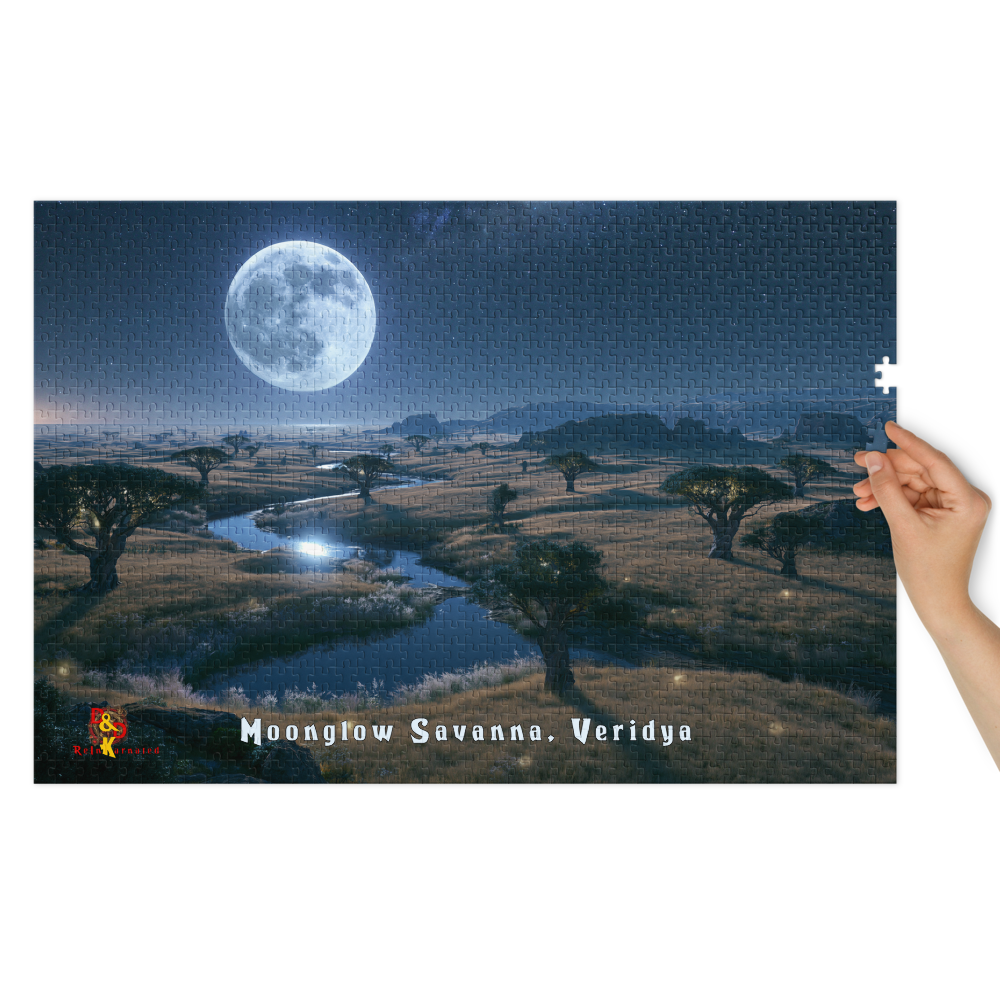 Moonglow Savanna — Veridya Regional Art | 1,000 Piece Jigsaw Puzzle in Collector's Tin