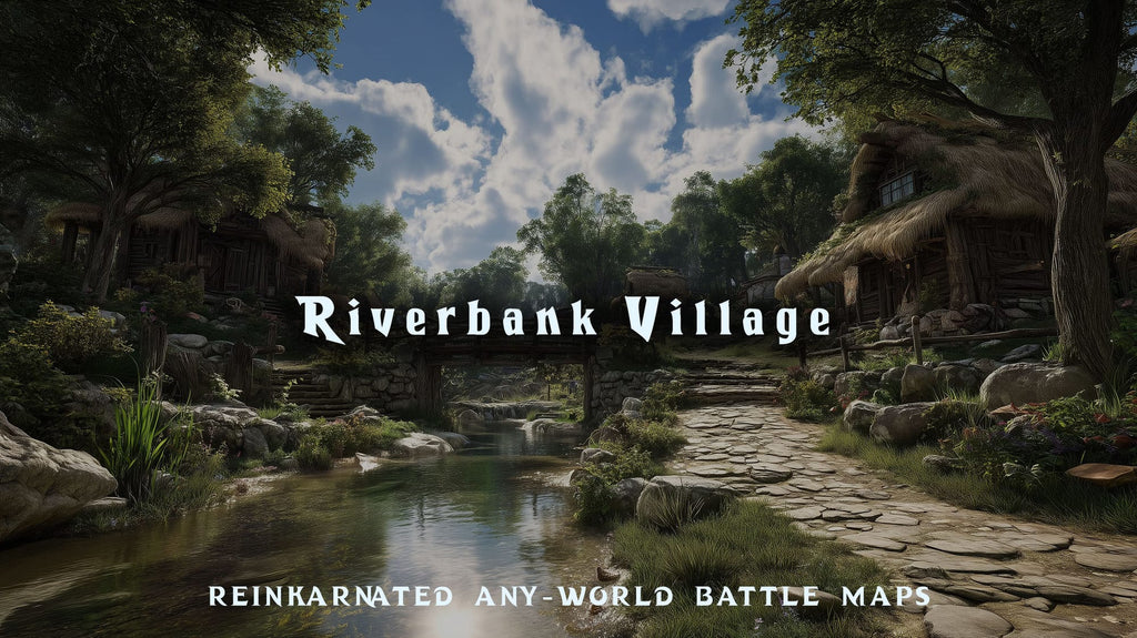 Riverbank Village dnd 5e encounter map — riverside settlement