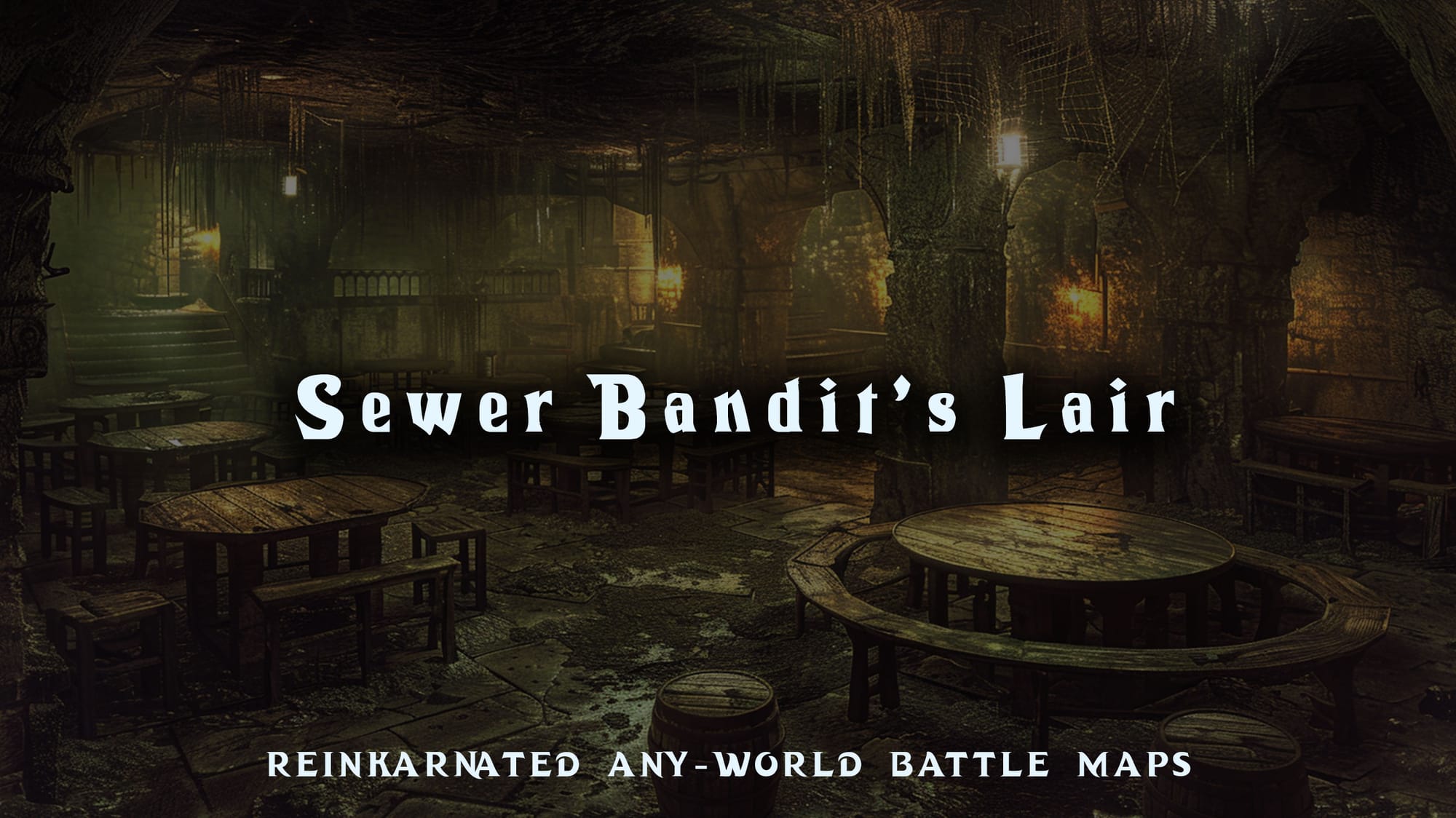 Sewer Bandit's Lair dnd 5e dungeon map — underground sewer hideout