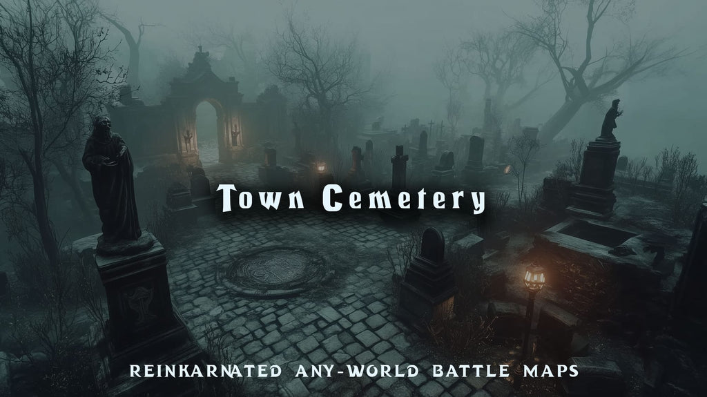 Town Cemetery dnd 5e battle map — outdoor graveyard encounter