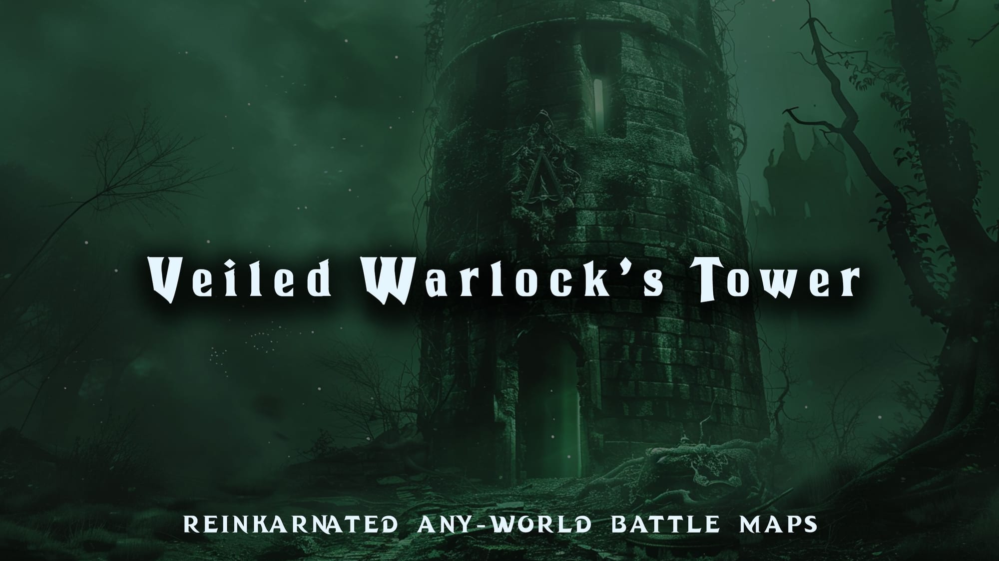 Veiled Warlock's Tower dungeons and dragons battle map — dark sorcerer's spire