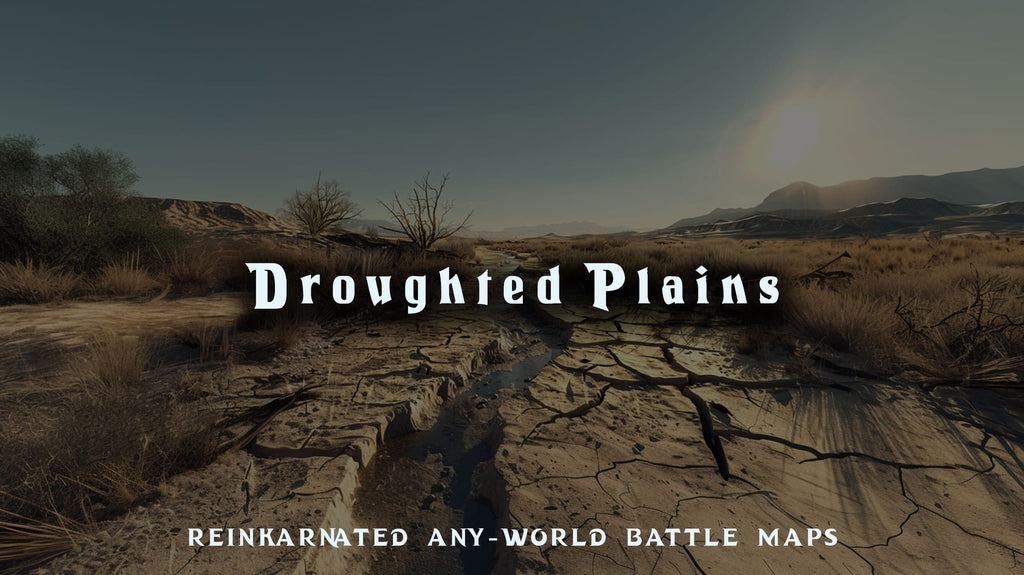 Droughted Plains dnd 5e battle map — cracked dry terrain encounter