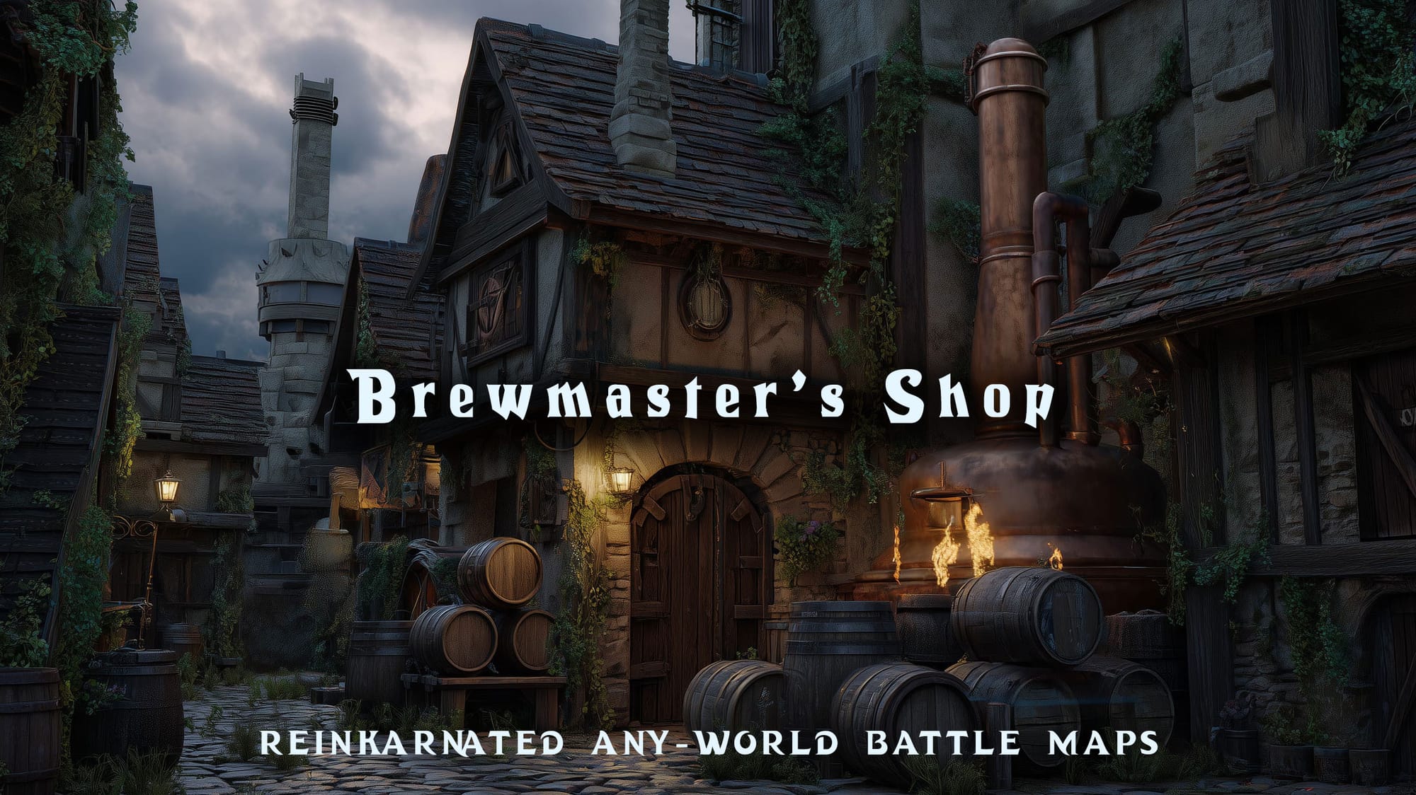 Brewmaster's Shop dungeons and dragons encounter map — brewery and tavern interior
