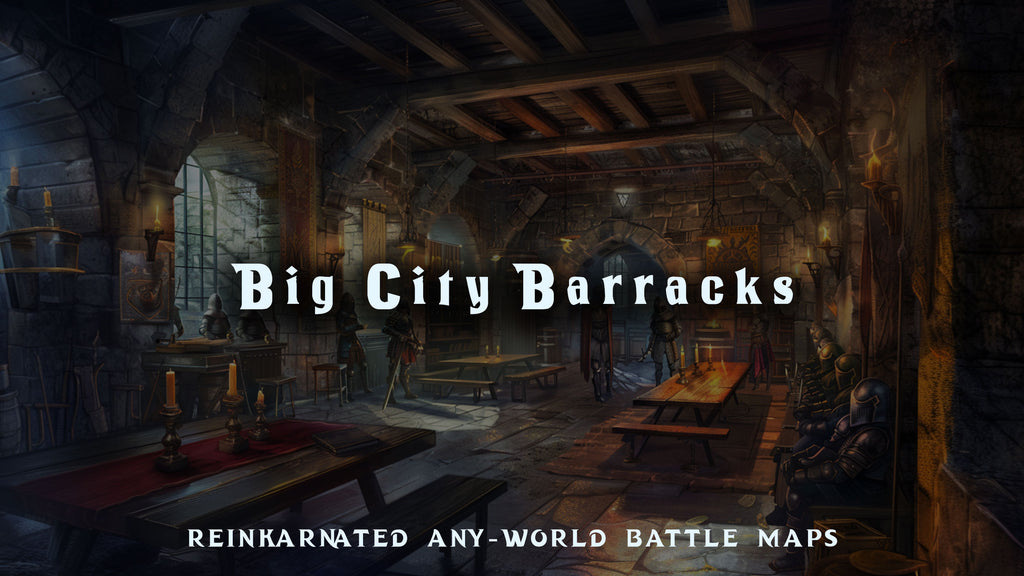 Big City Barracks — Battle Map Print | 20″×20″